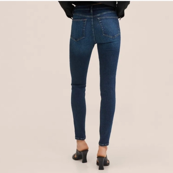 Mango MNG Soho High-Waist Skinny Jeans Dark Blue Size 4 - Picture 2 of 7